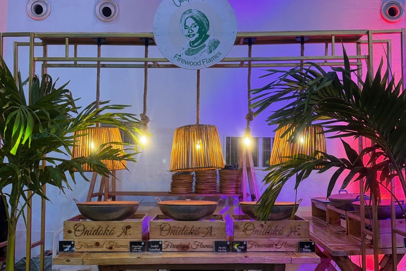 Indoor event catering setup